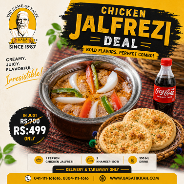 Chicken Jalfrezi Deal (Single Chk Jalfrezi, 2 Khameeri Roti, 350ml Drink)