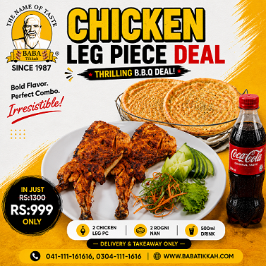 Chicken Leg Pcs Deal (2 Leg Pc, 2  Nan, 500ml Drink)
